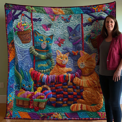 Cat In The Wool Basket WJ1308008CL Quilt