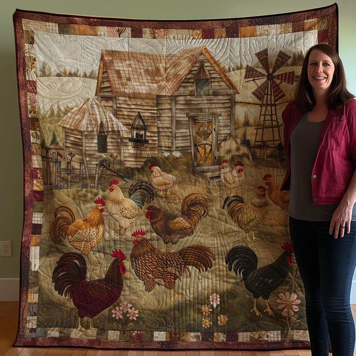Chicken Yard WJ0908001CL Quilt