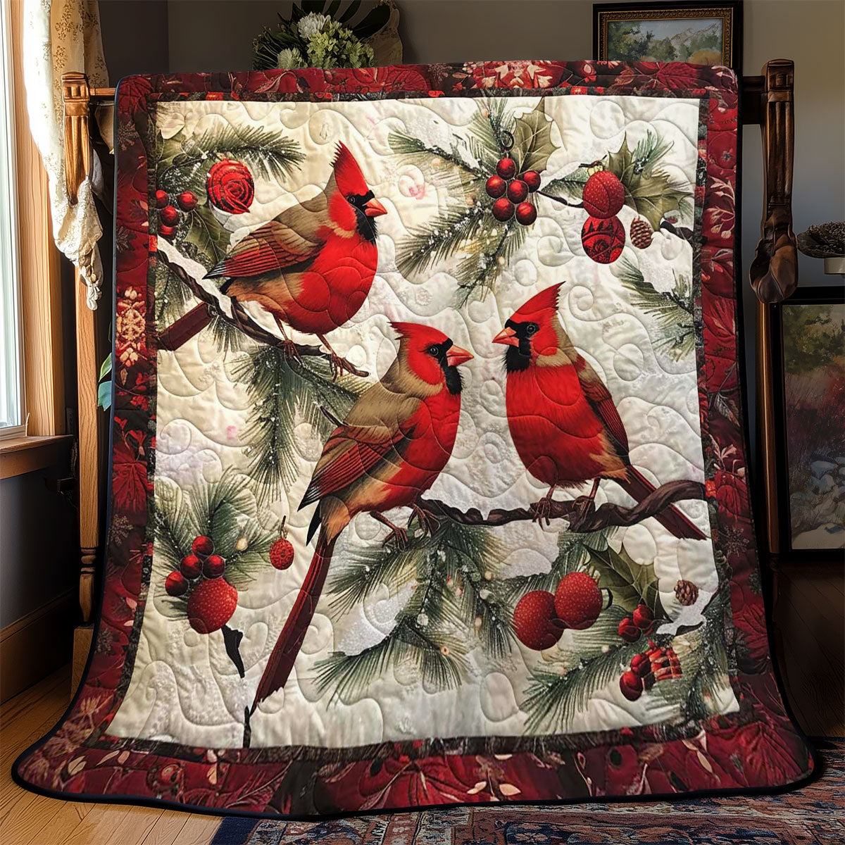 Christmas Cardinal WJ2008010CL Quilt
