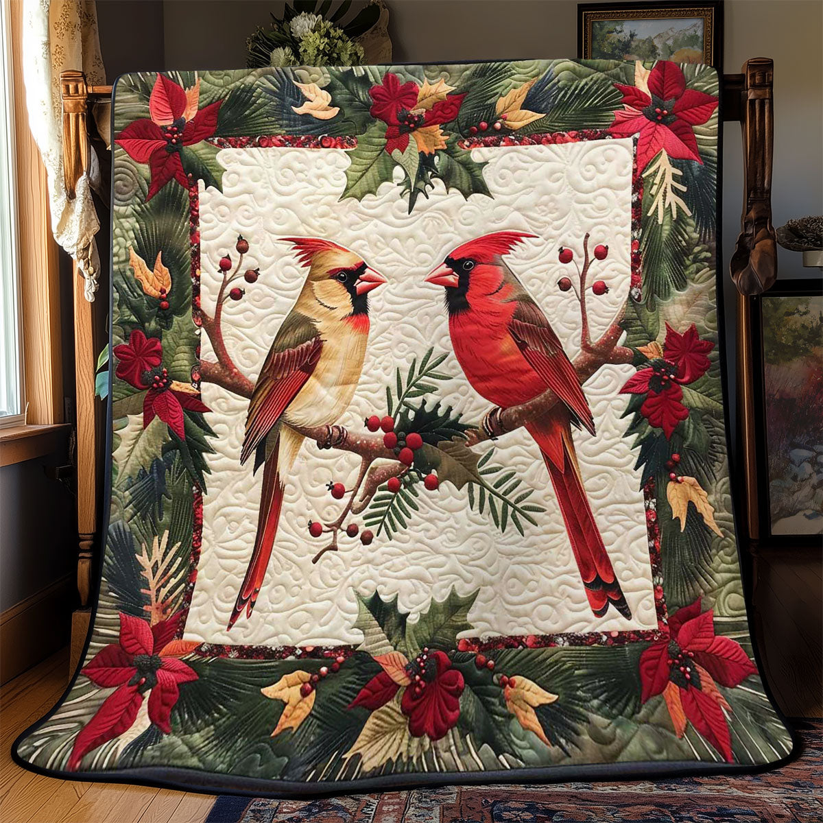 Christmas Cardinal WJ2008011CL Quilt