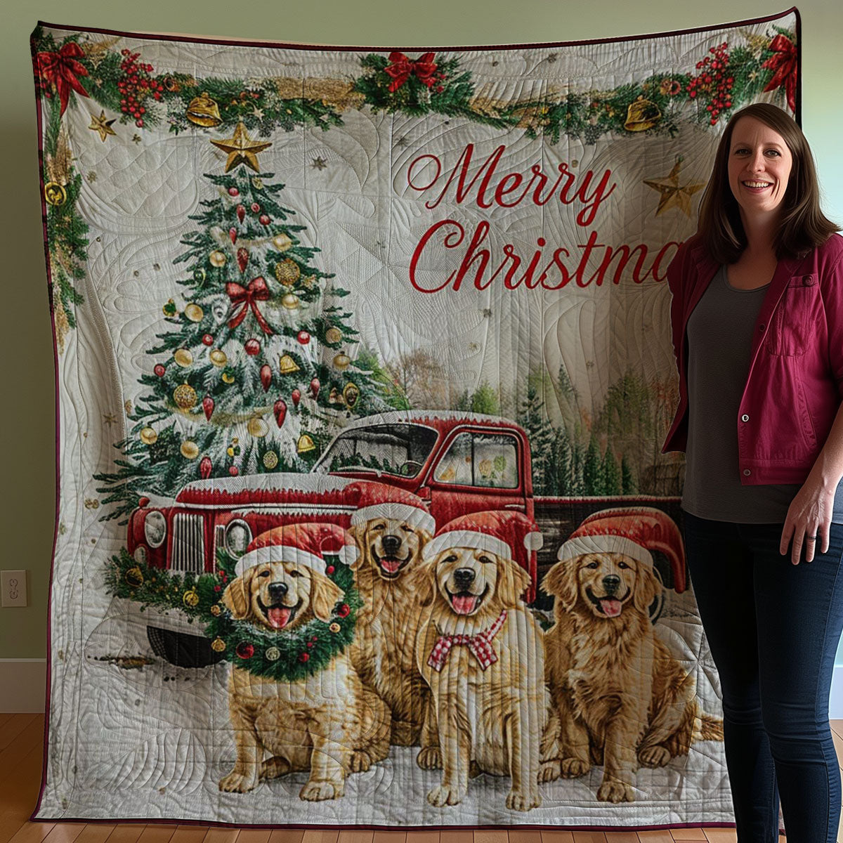 Christmas Dog WJ3107011CL Quilt