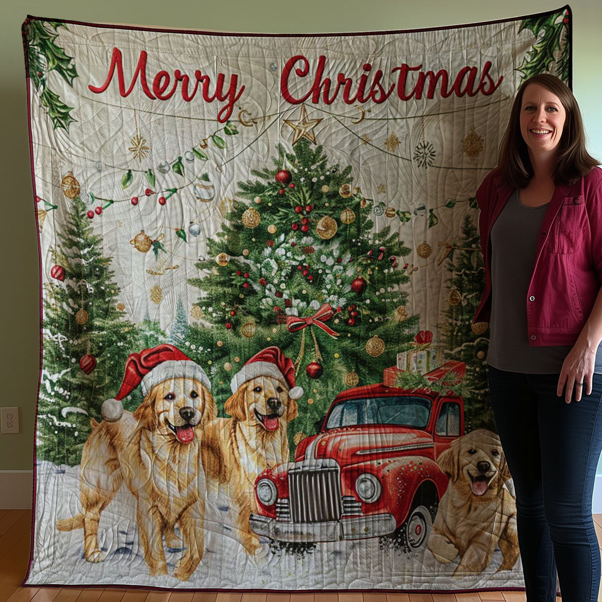 Christmas Dog WJ3107014CL Quilt