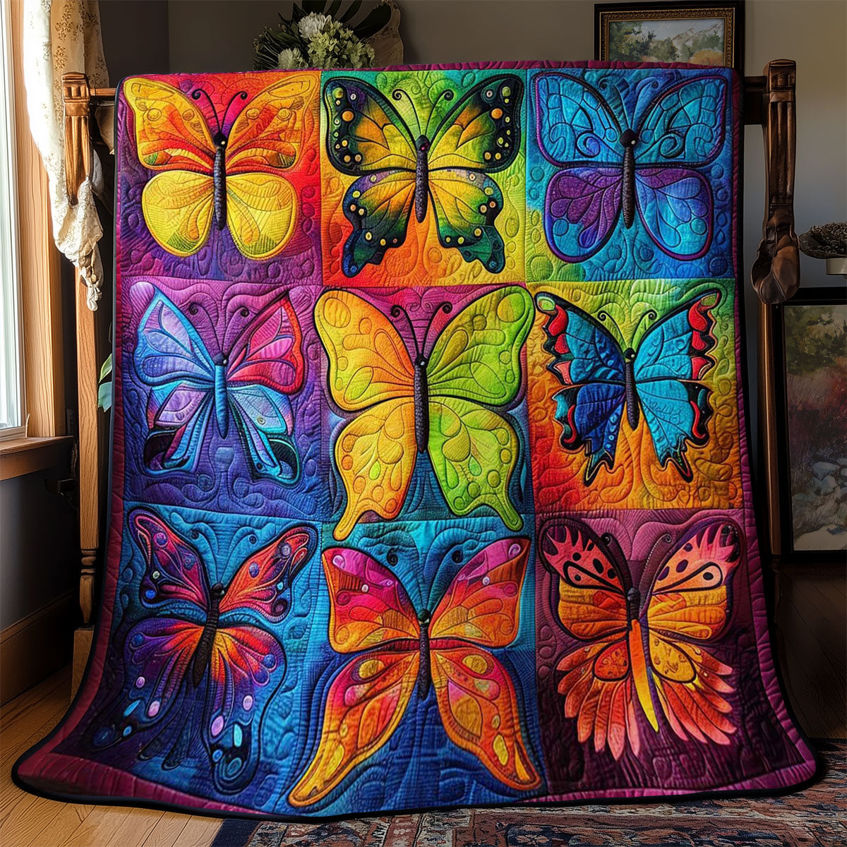 Colorful Butterflies WJ2408007CL Quilt