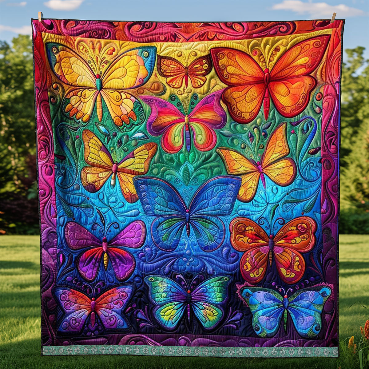 Colorful Butterflies WJ2908002CL Quilt