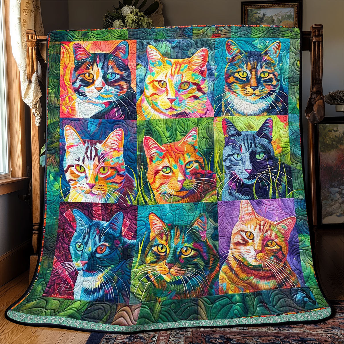 Colorful Cats WJ1609002CL Quilt