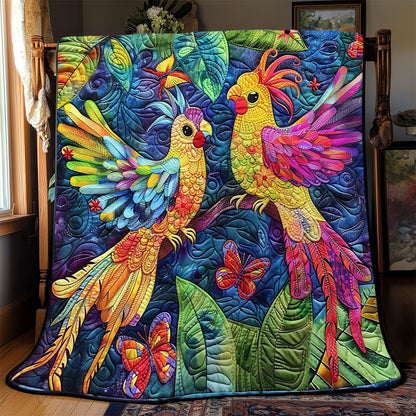 Colorful Cockatiel Couple WJ2308009CL Quilt
