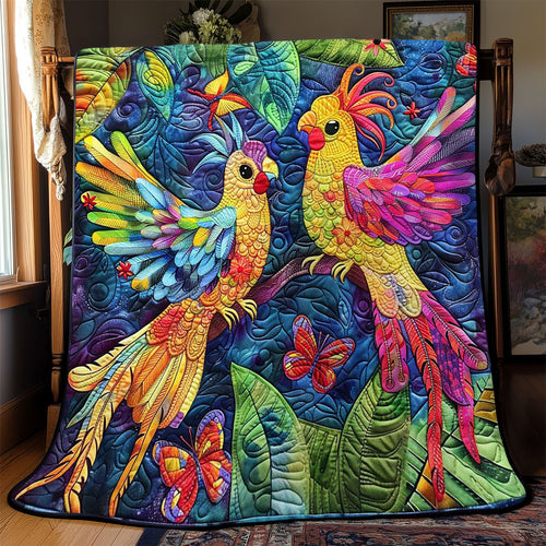 Colorful Cockatiel Couple WJ2308009CL Quilt
