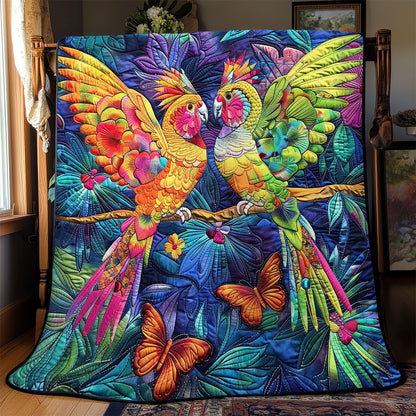 Colorful Cockatiel Couple WJ2608005CL Quilt