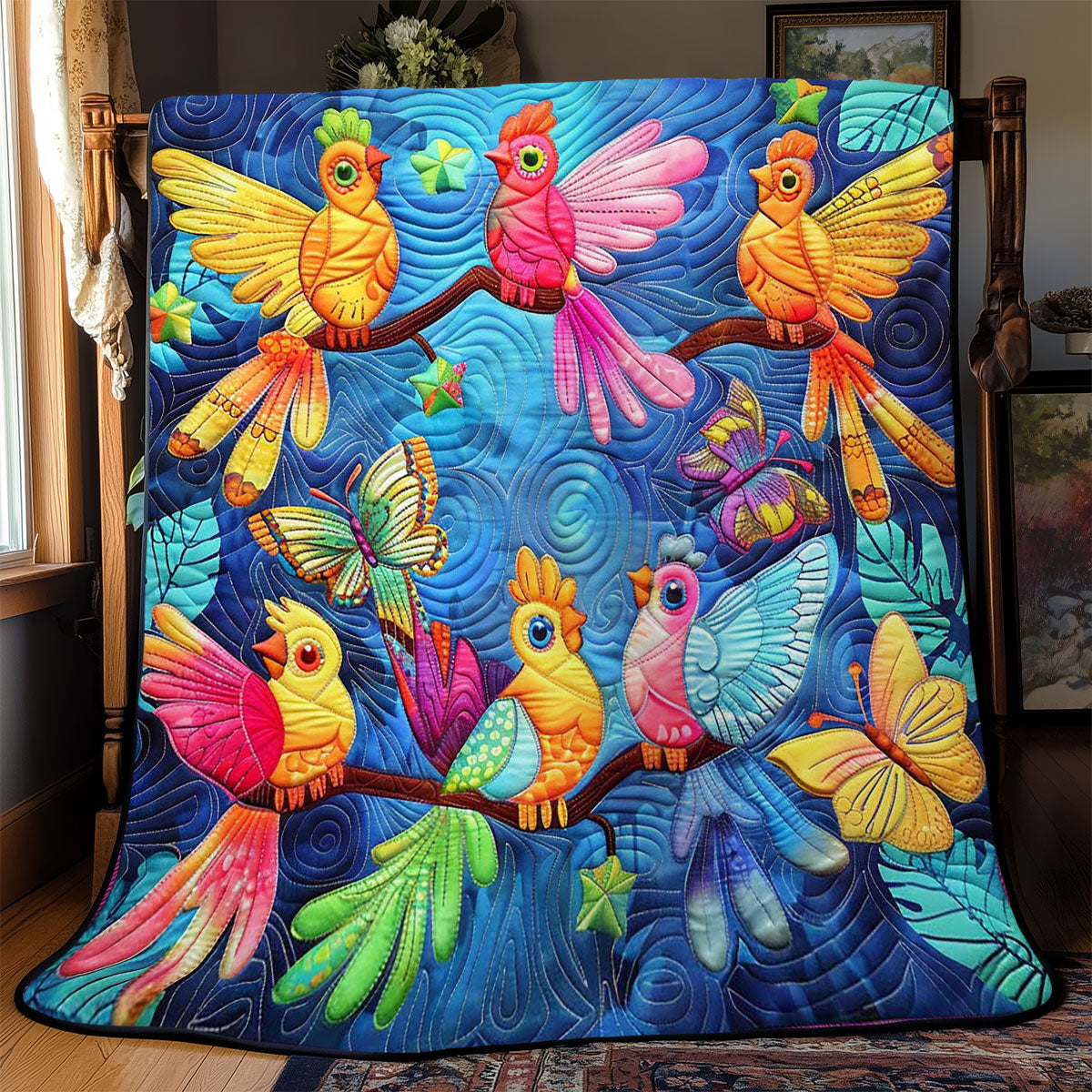 Colorful Cockatiels WJ2308011CL Quilt