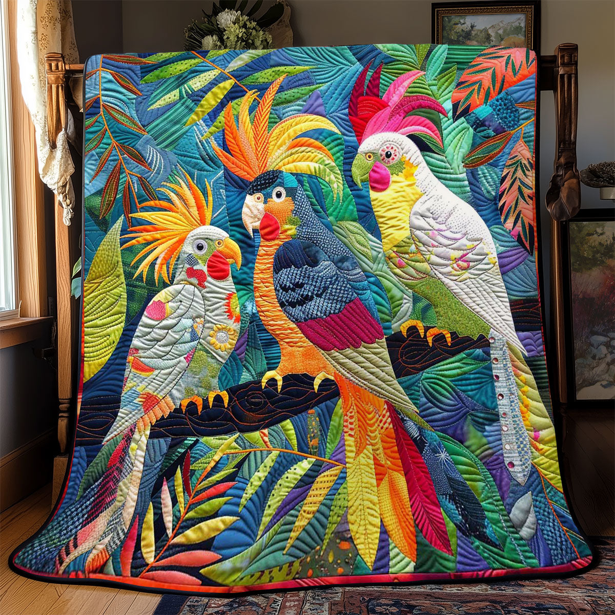 Colorful Cockatiels WJ2308012CL Quilt