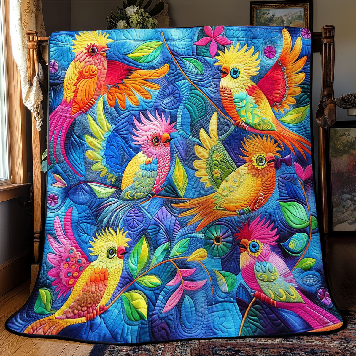 Colorful Cockatiels WJ2308013CL Quilt