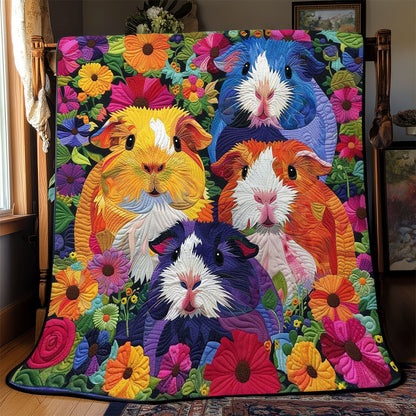 Colorful Flower Guinea Pigs WJ2708012CL Quilt