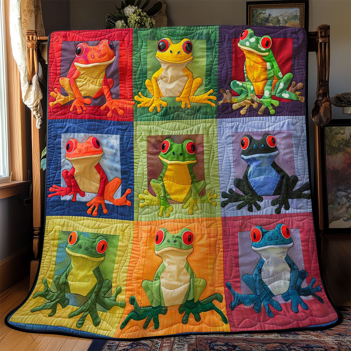 Colorful Frogs WJ2108013CL Quilt