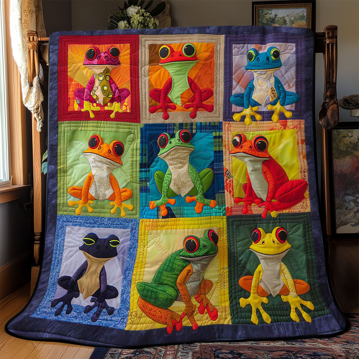 Colorful Frogs WJ2208005CL Quilt