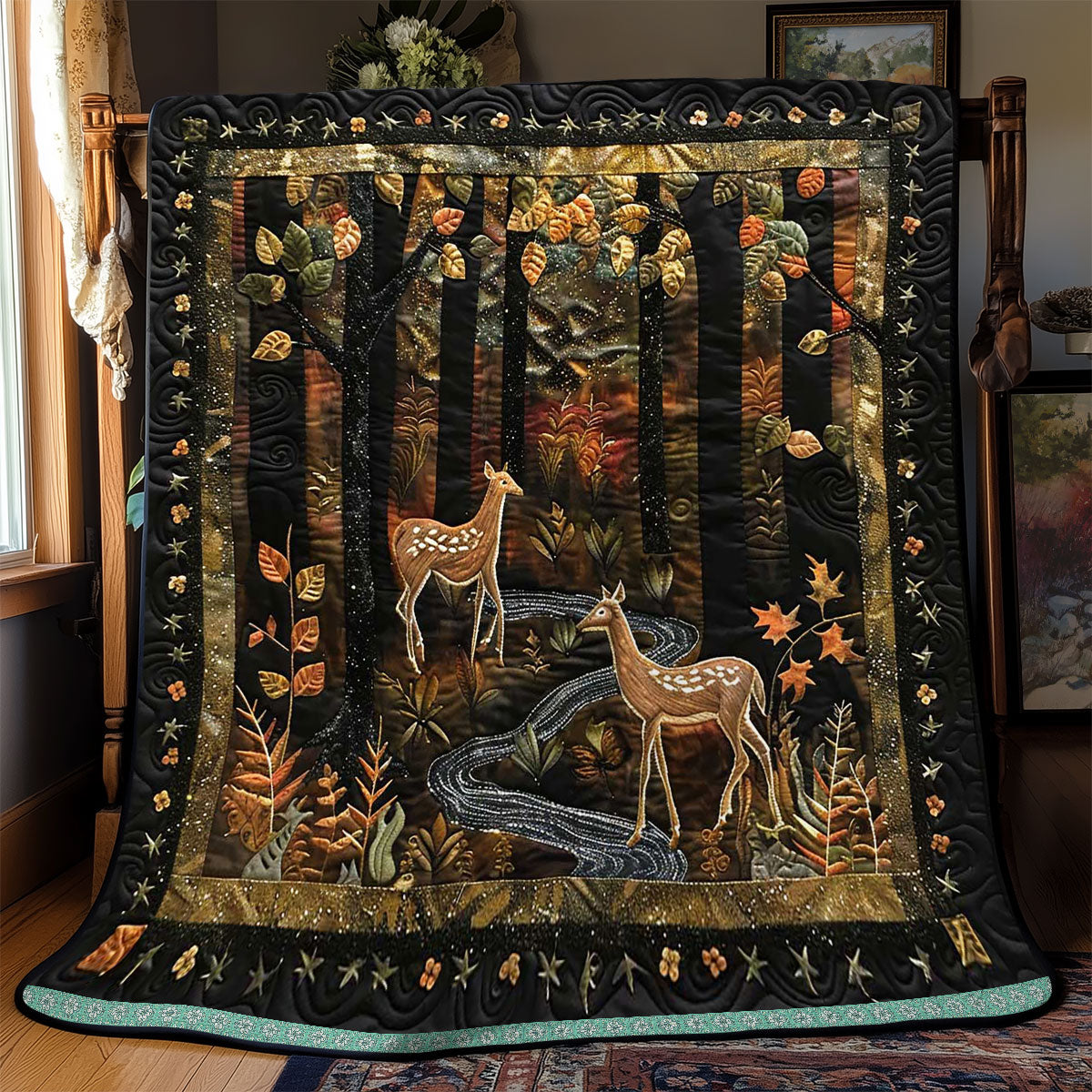 Deers In The Wood WJ1409005CL Quilt
