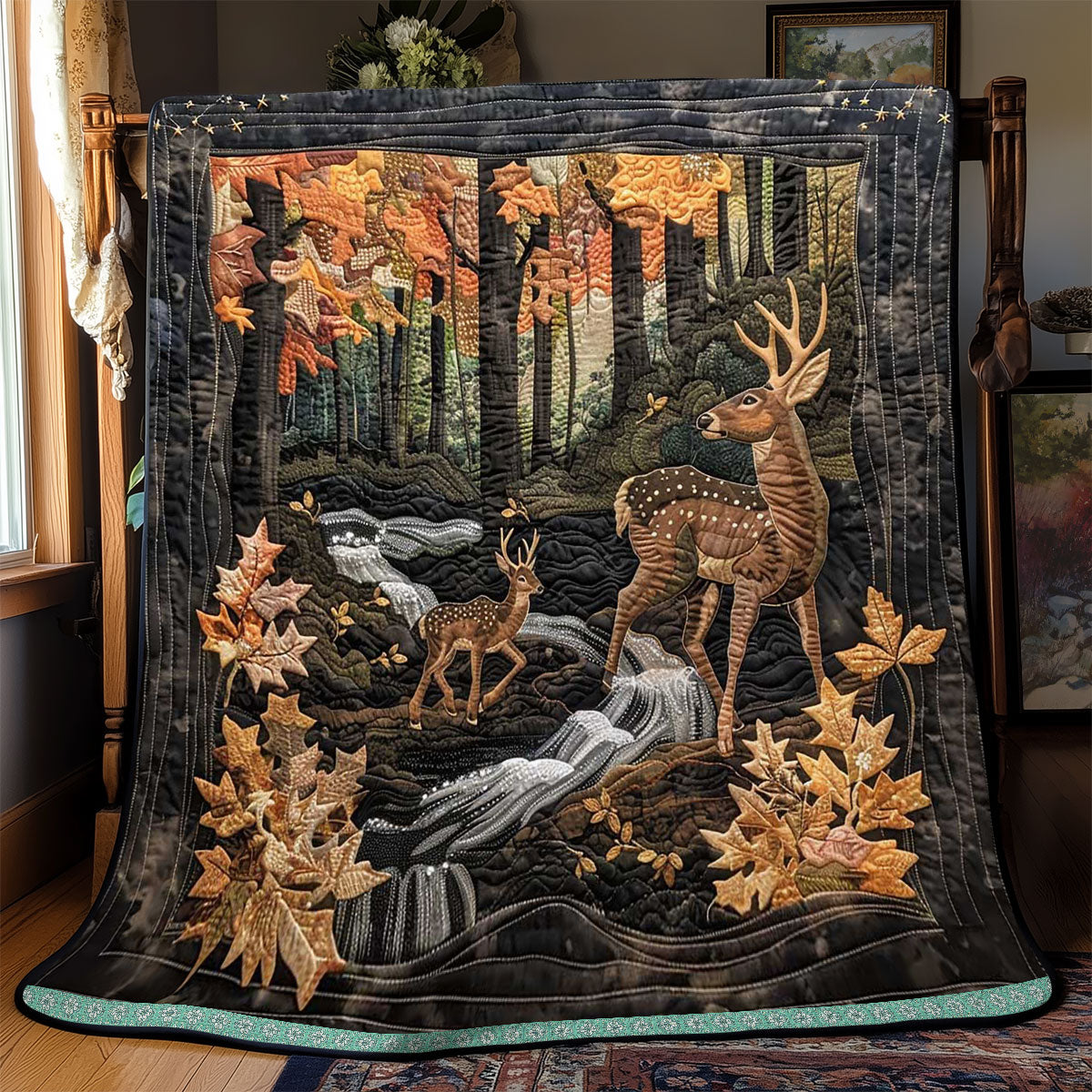 Deers In The Wood WJ1409006CL Quilt