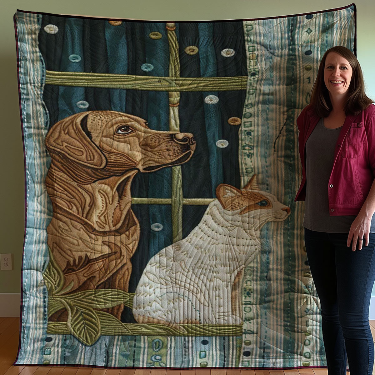 Dog And Cat WJ3007028CL Quilt