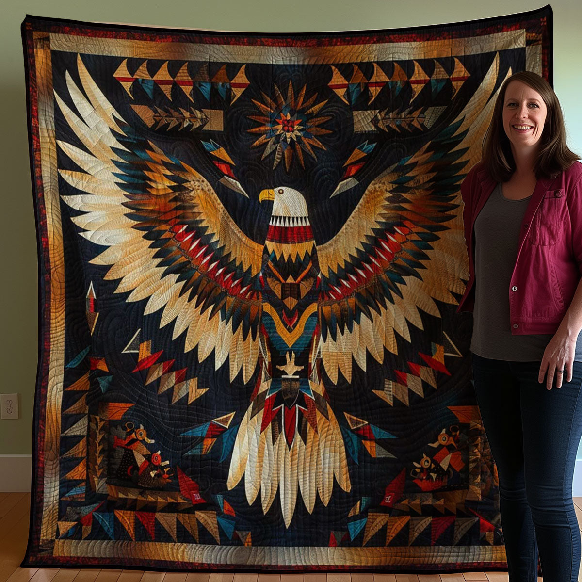 Eagle Native American WJ1007024CL Quilt