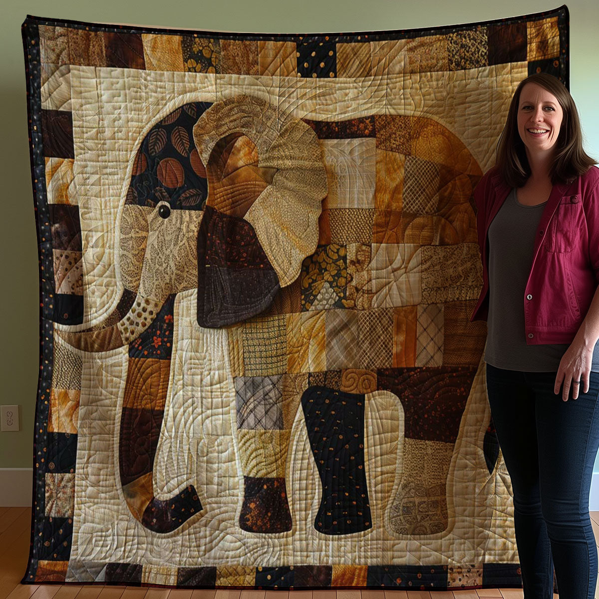 Elephant Native American WJ1607008CL Quilt