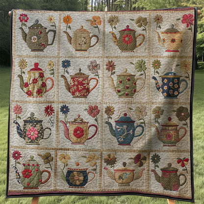 Floral Teapots WJ2307021CL Quilt