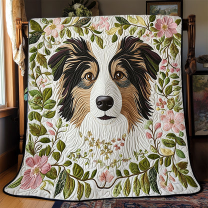 Flower Border Collie WJ1402007CL Quilt