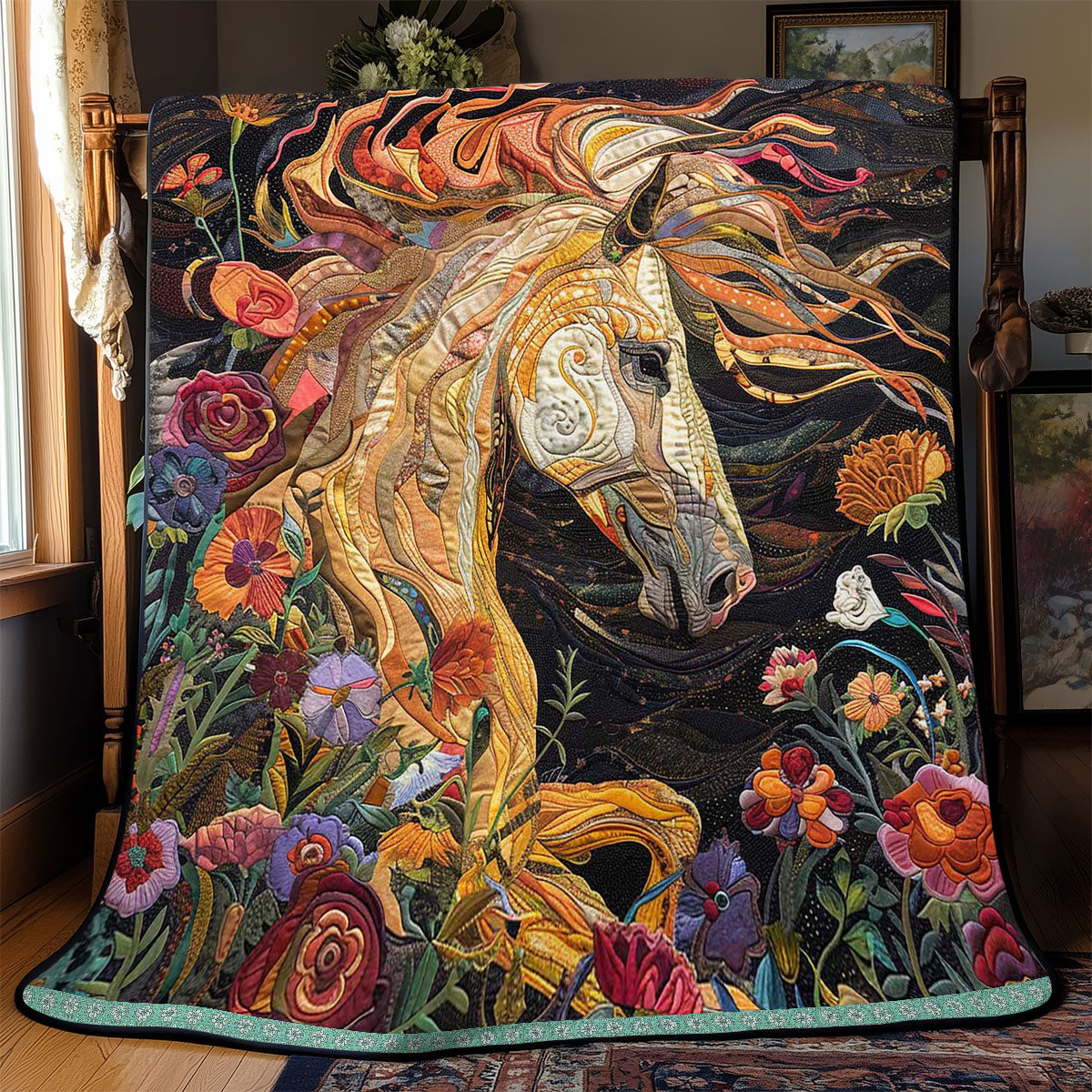 Flower Horse WJ1609010CL Quilt