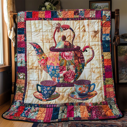 Flower Patchwork Teaset WJ1009013CL Quilt