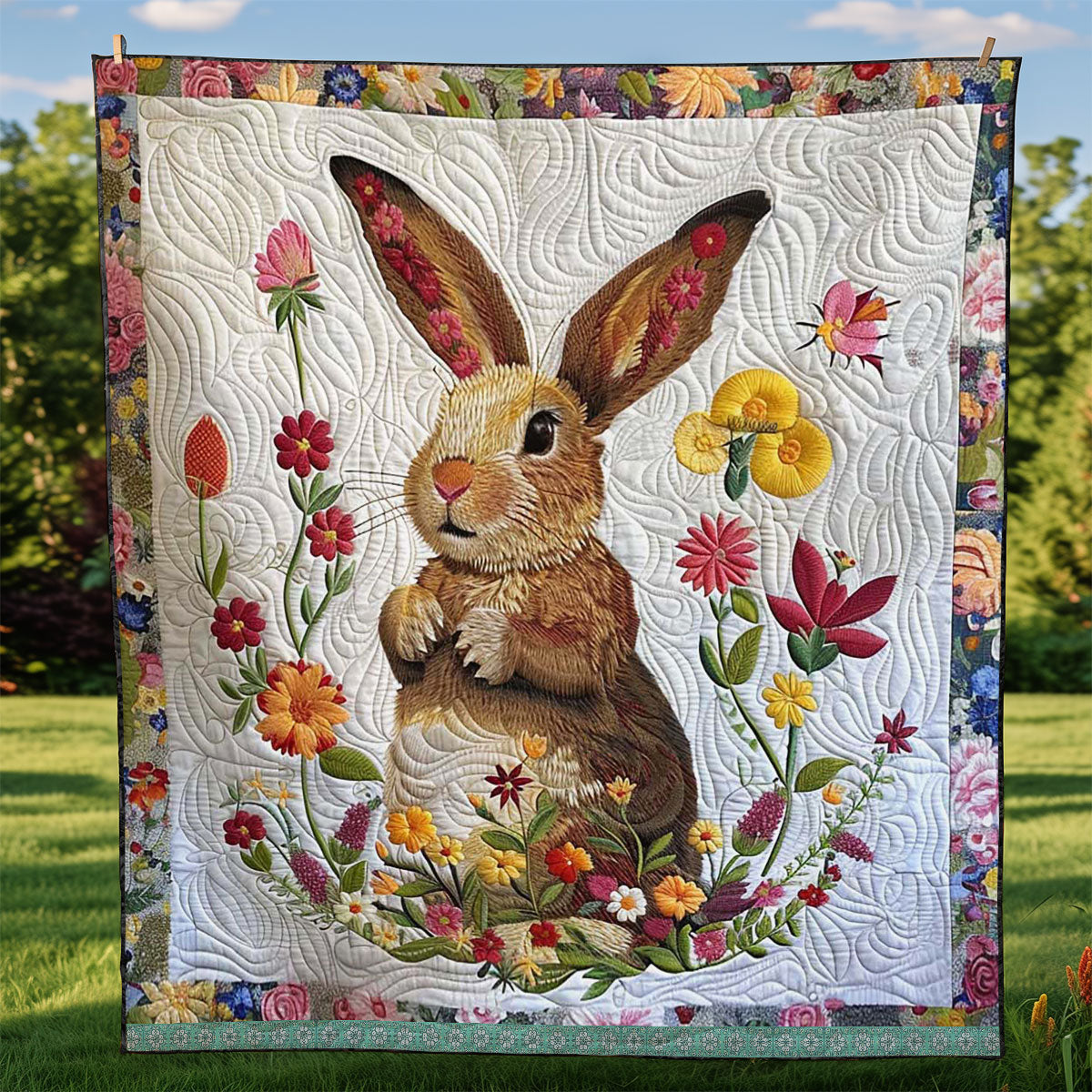 Flower Rabbit WJ2908007CL Quilt