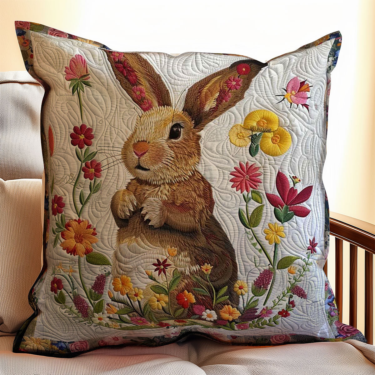 Flower Rabbit WJ2908034CL Quilt Pillow Case