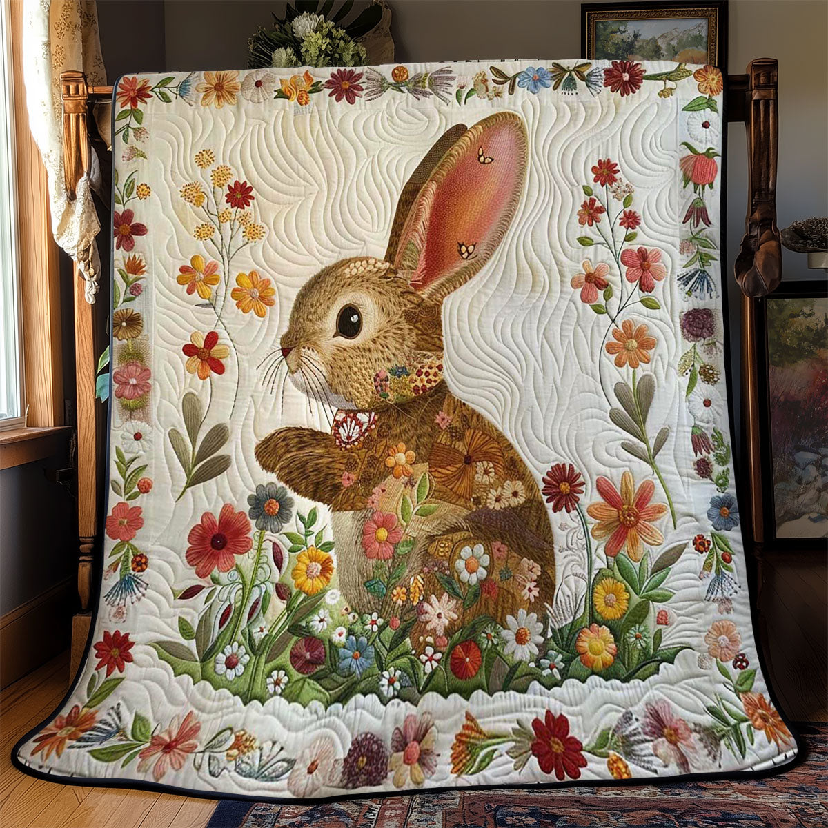 Flower Rabbit WJ3008016CL Quilt