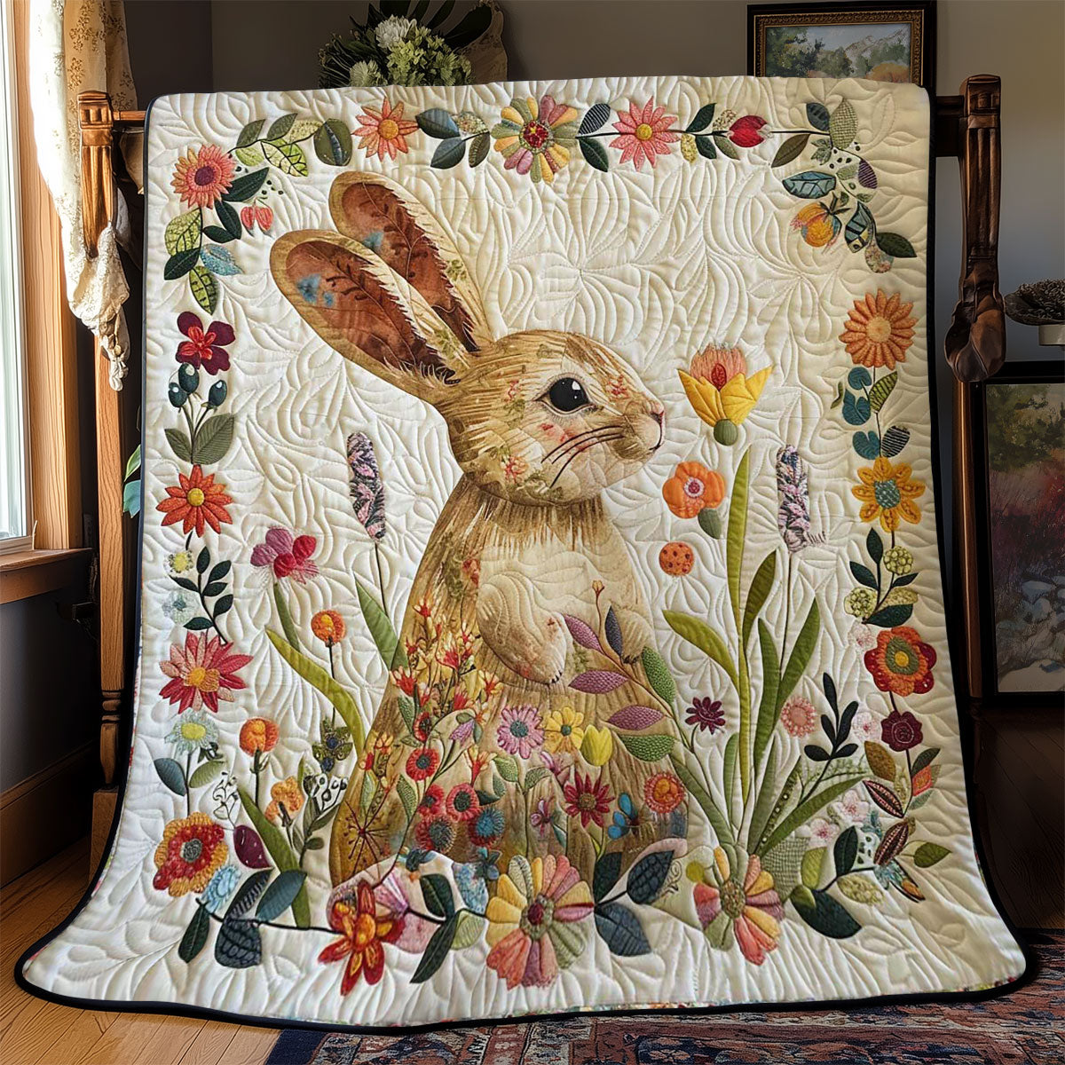 Flower Rabbit WJ3008017CL Quilt