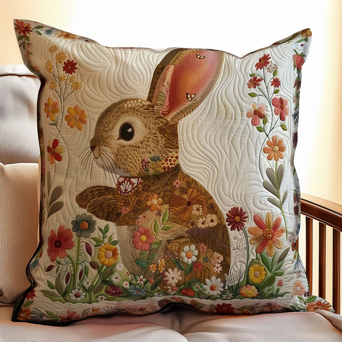 Flower Rabbit WJ3008034CL Quilt Pillow Case