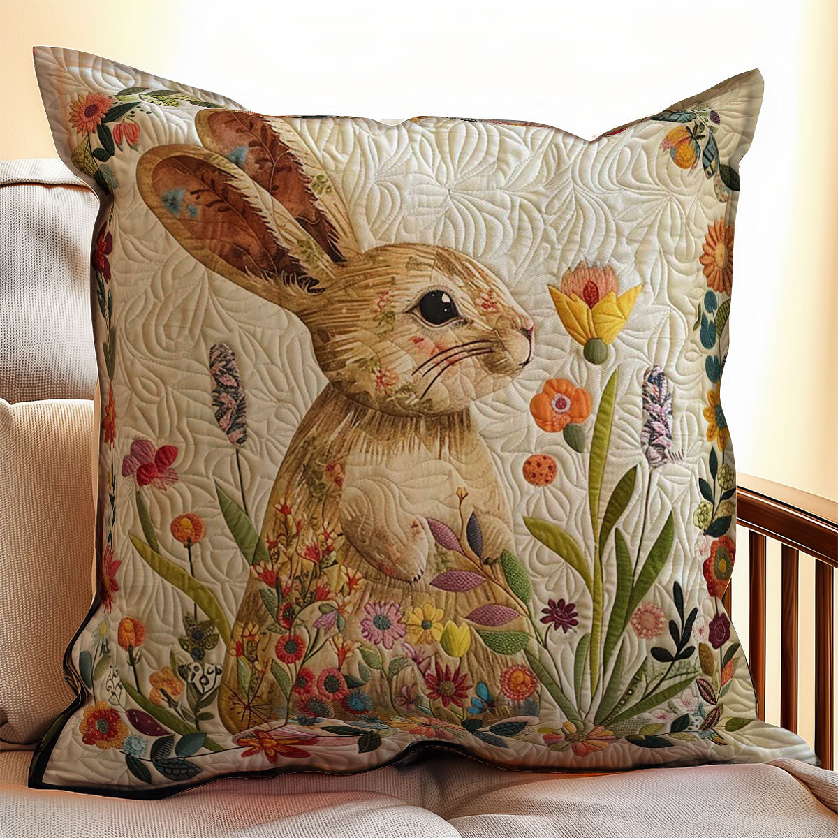 Flower Rabbit WJ3008035CL Quilt Pillow Case