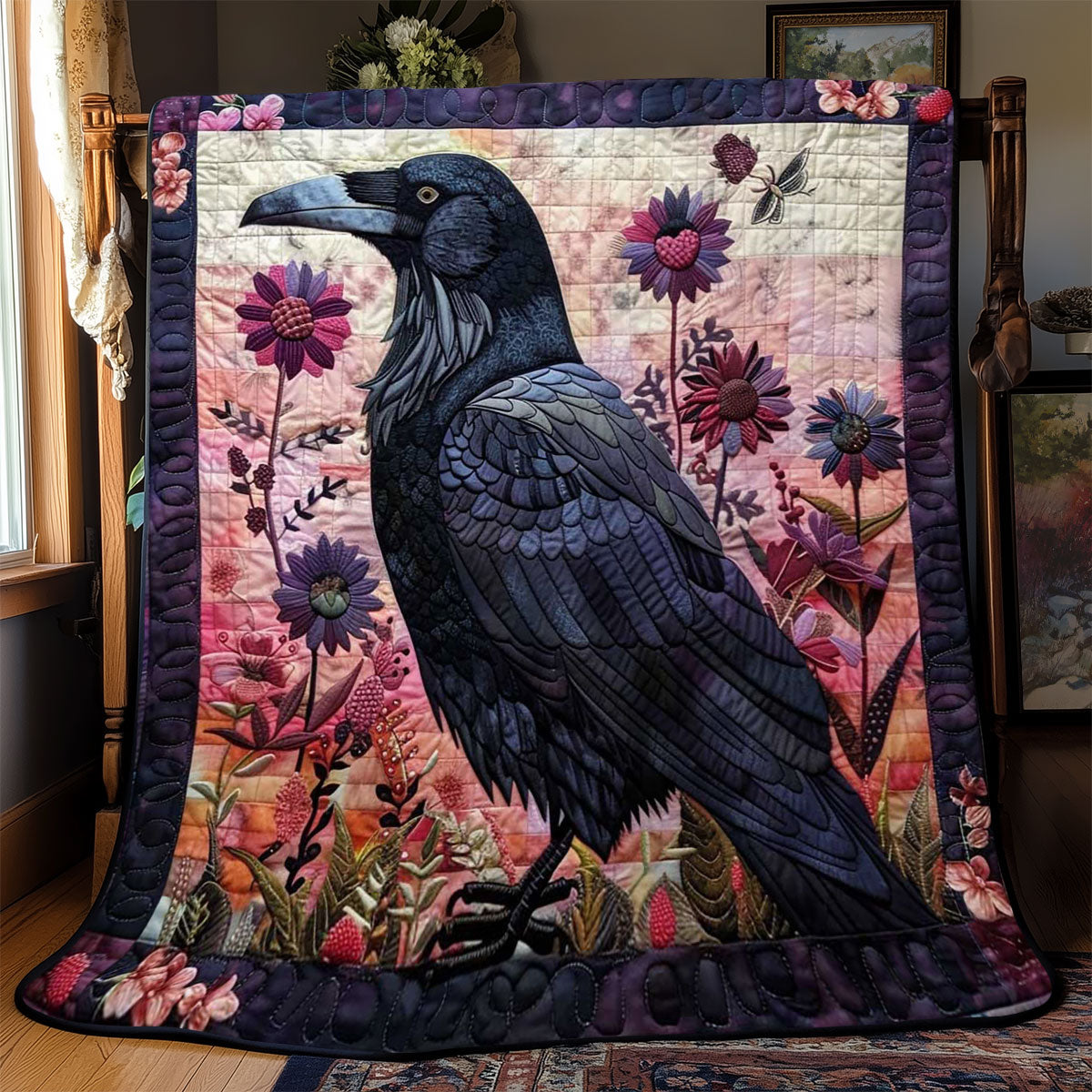 Flower Raven WJ0609009CL Quilt