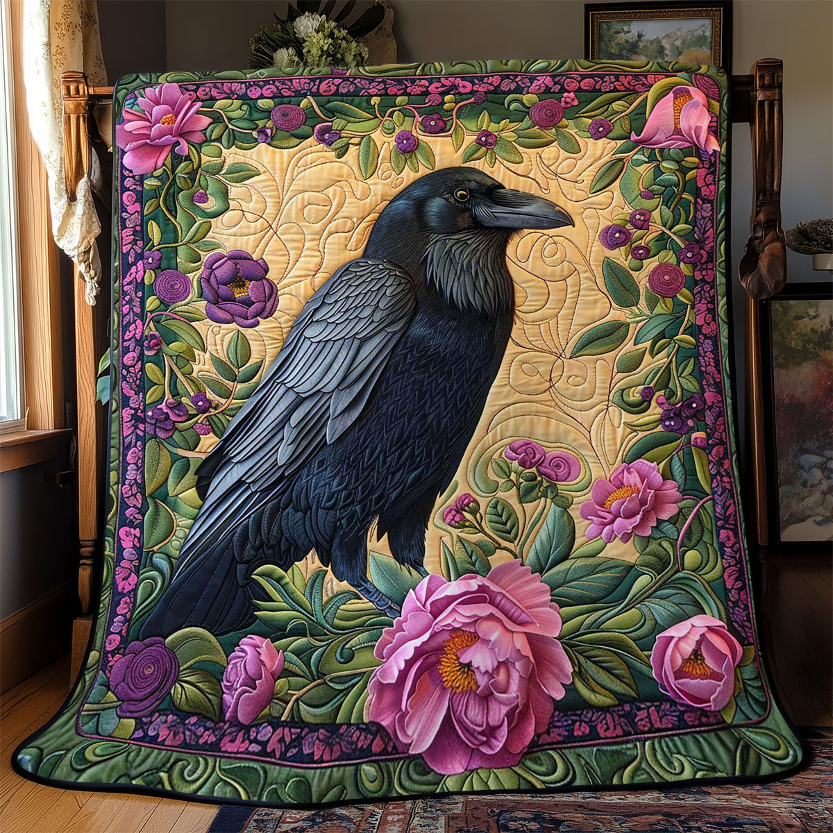 Flower Raven WJ2708014CL Quilt