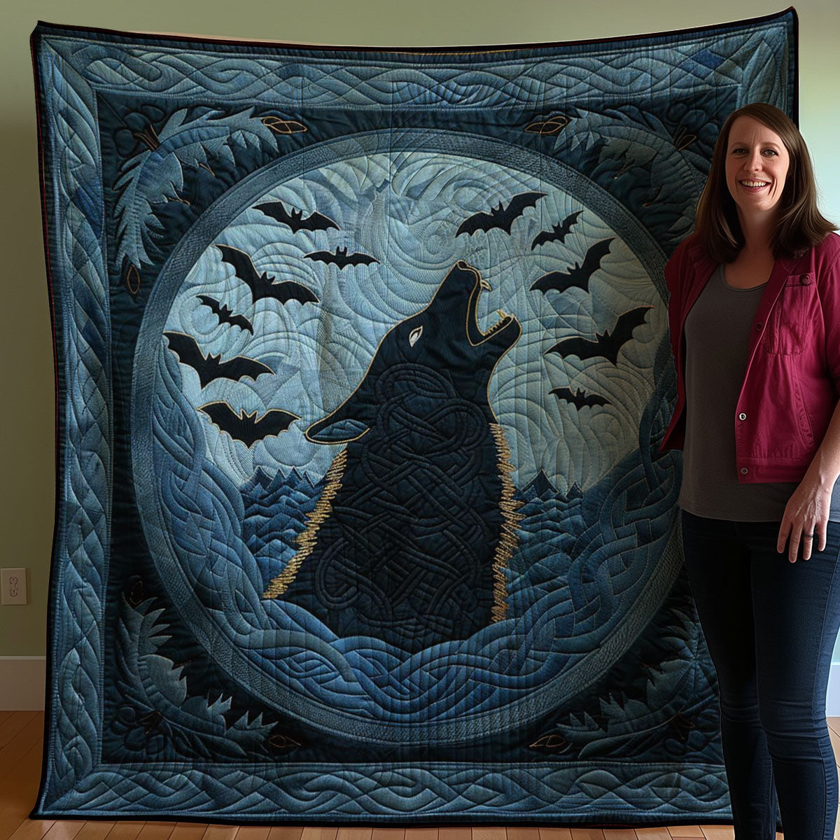 Full Moon Wolf WJ1807012CL Quilt