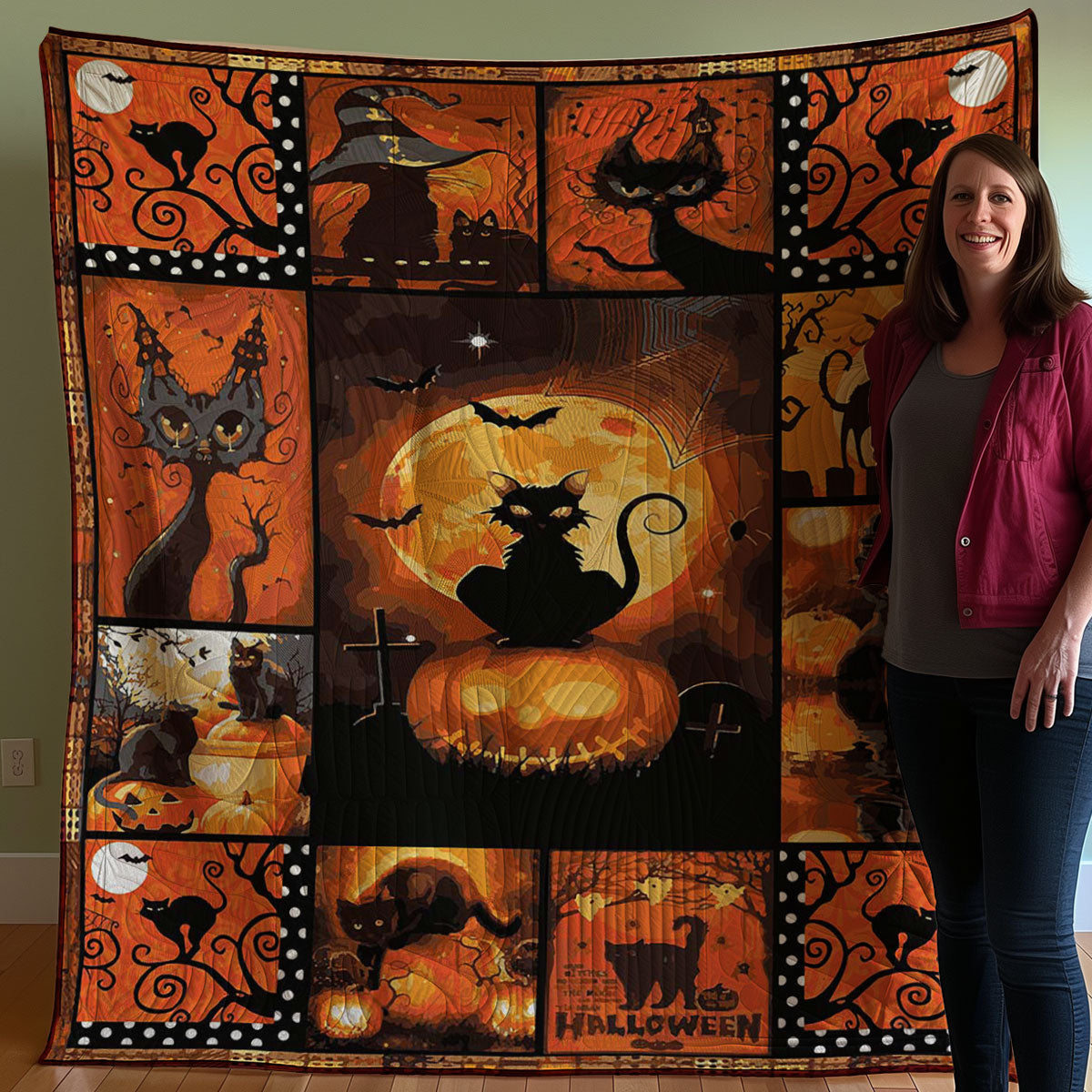 Halloween Cat WJ0708013WL Quilt