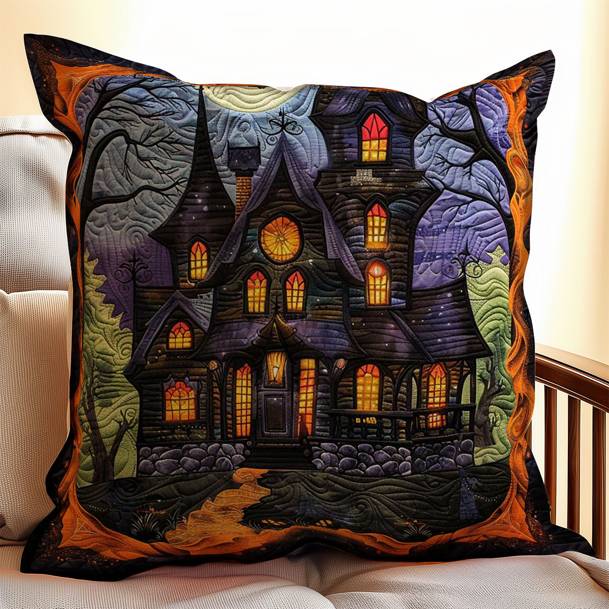 Halloween House WJ0609037CL Quilt Pillow Case