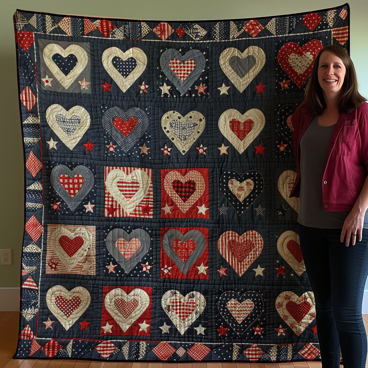 Hearts WJ1207009CL Quilt