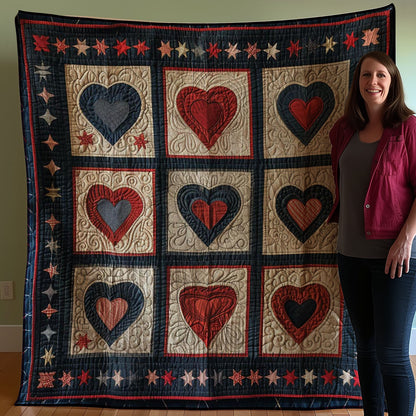 Patriotic Hearts WJ1507014CL Quilt