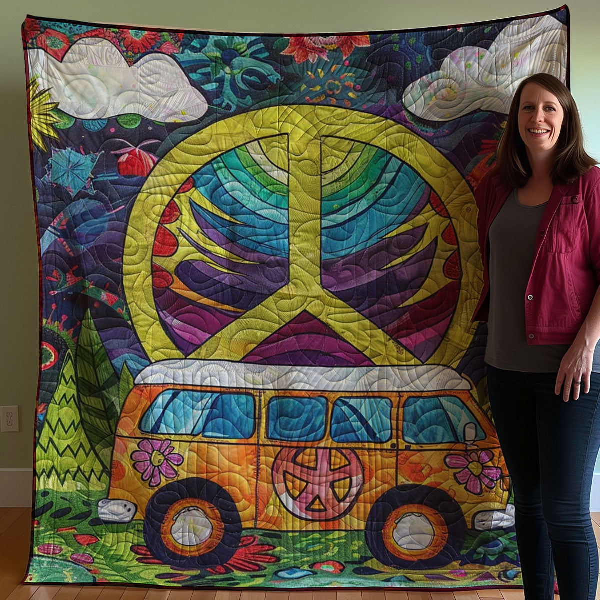 Hippie Hippy Car WJ0308021CL Quilt