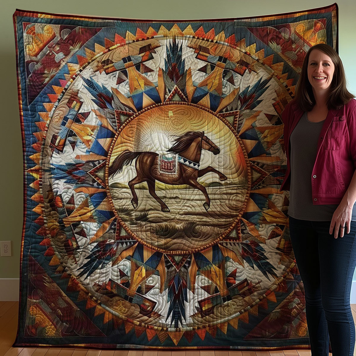 Horse Native American WJ0306003CL Quilt