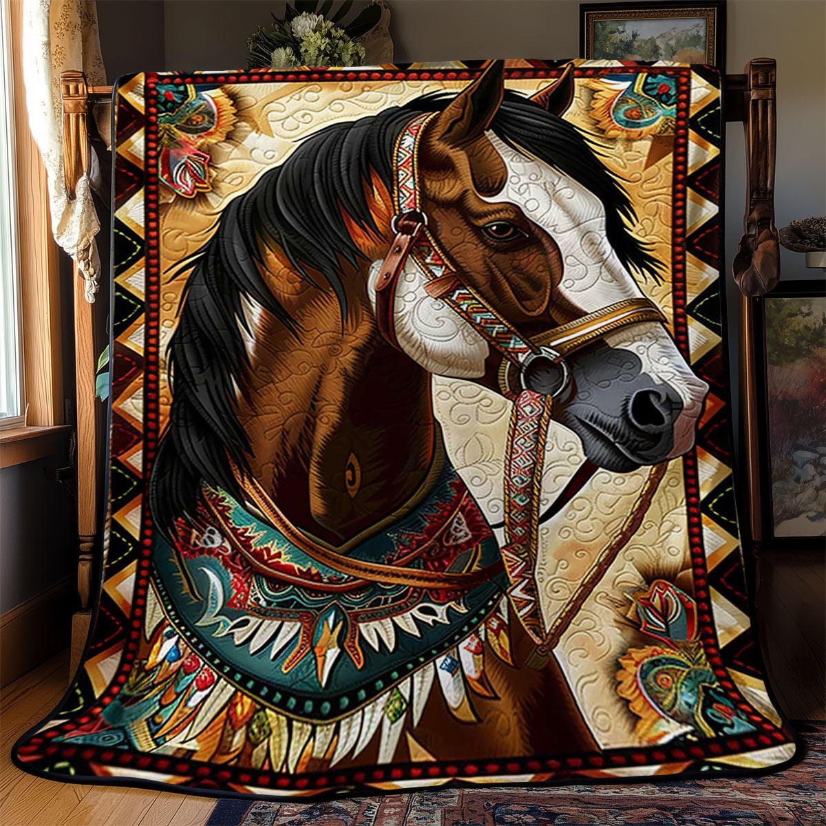 Horse Native American WJ0609016CL Quilt