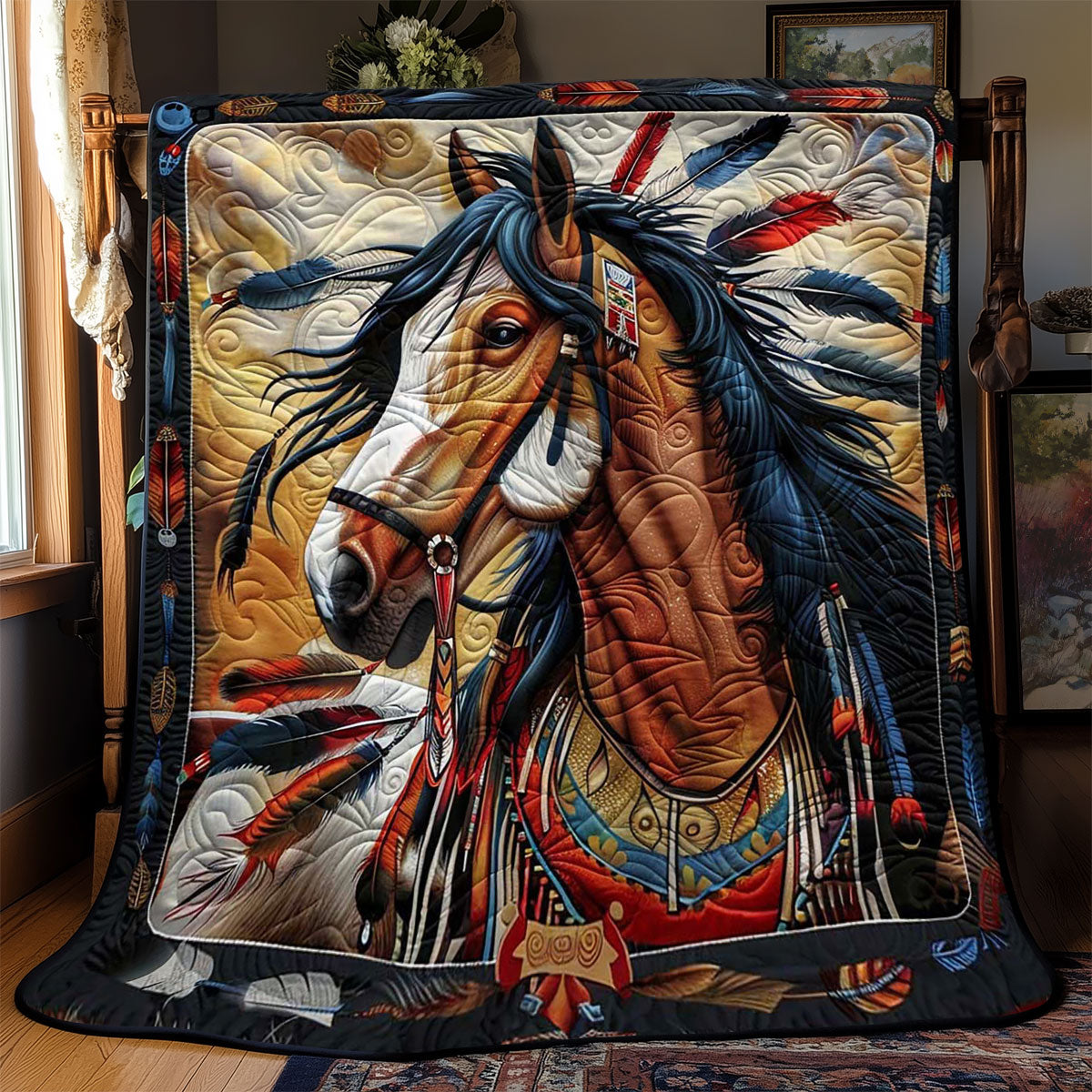 Horse Native American WJ1009018CL Quilt