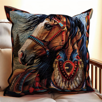 Horse Native American WJ1009032CL Quilt Pillow Case