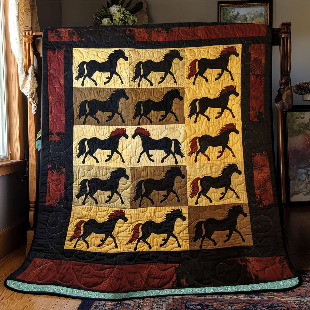 Horse Native American WJ1409013CL Quilt