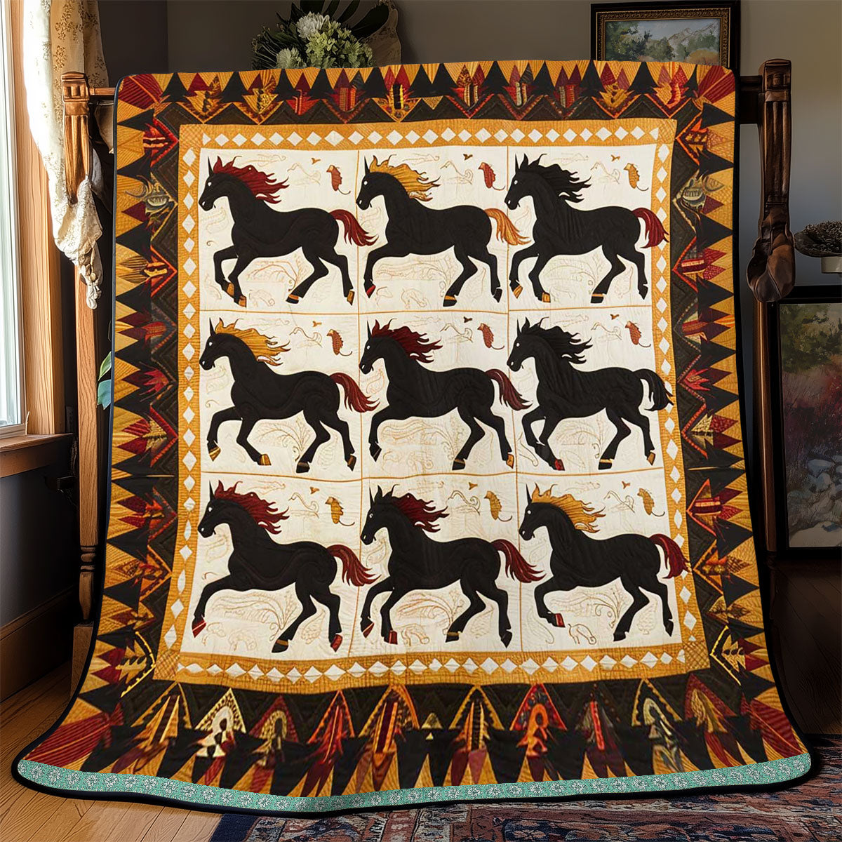 Horse Native American WJ1409014CL Quilt