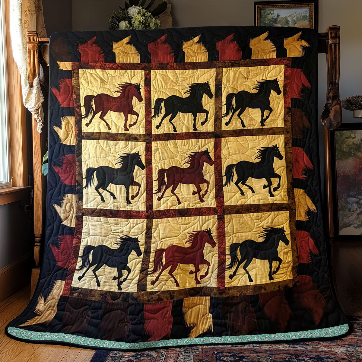 Horse Native American WJ1709013CL Quilt