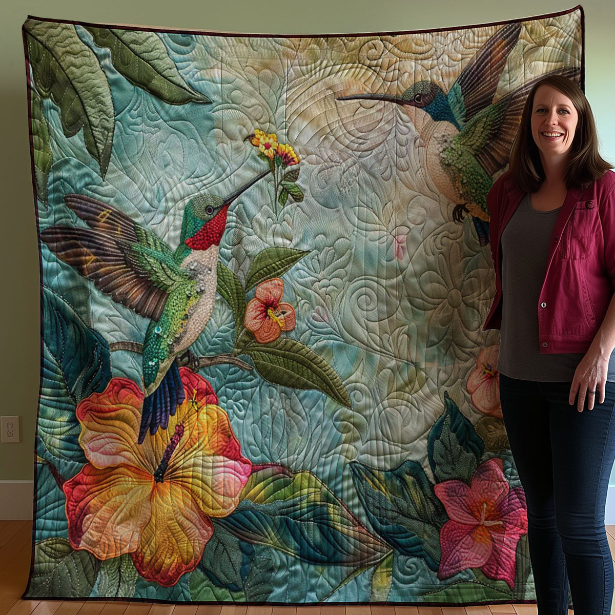 Hummingbird Lovers WJ1707010CL Quilt