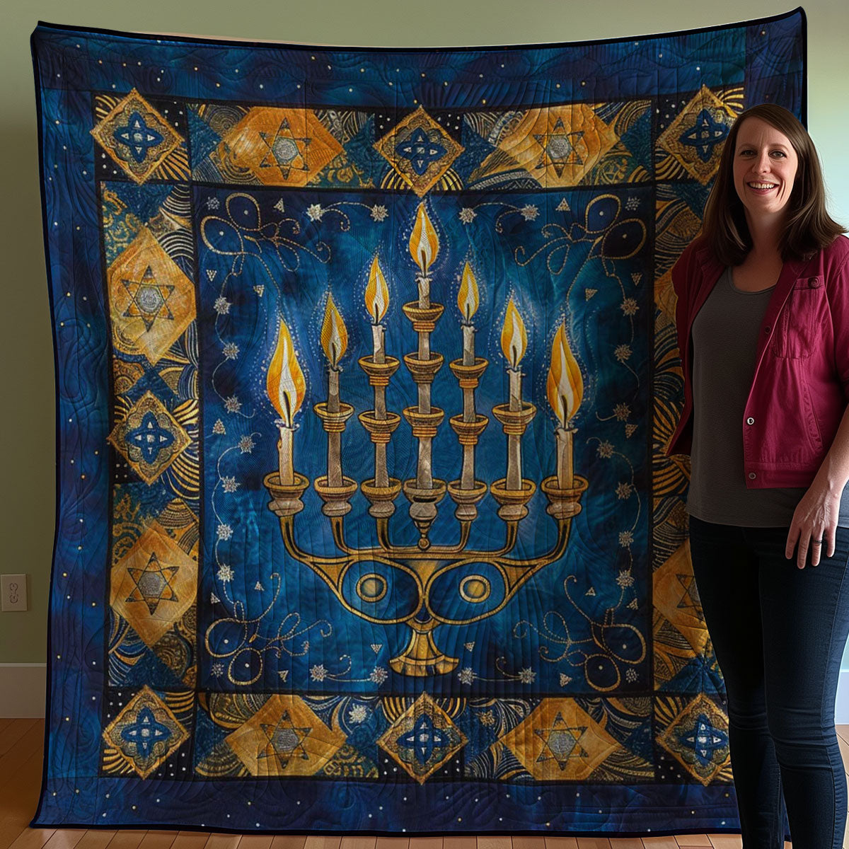 Jewish Hanukkah WJ2207031CL Quilt